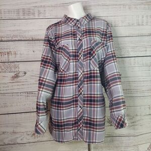 Womans Penningtons Button Down Plaid sz 3X Top